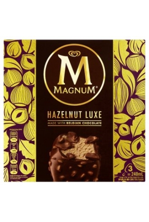 WALLS MAGNUM HAZELNUT LUXE MADE WITH BELGIAN CHOCOLATE 3PCS PER PACK 240ML